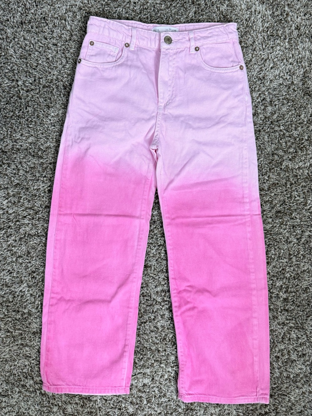 Zara Girls Pink Ombre Cotton Denim Jeans Girls Size 10